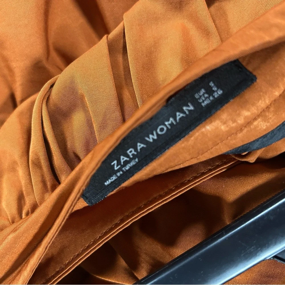 Zara A-Line Skirt in Rich burnt orange